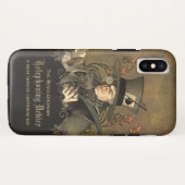 Coques Case-Mate iPhone Coutume folle drôle de chapelier de Steampunk (Dos (Horizontal))