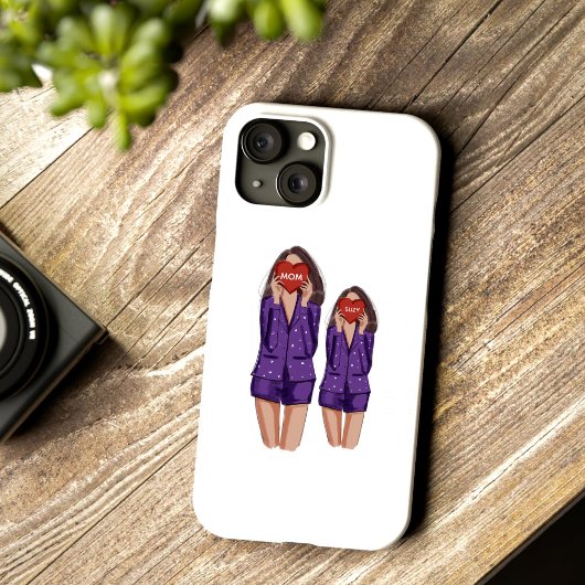 Coques Case-Mate iPhone coutume, maman, fille, jour de la mère, cadeau,