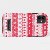 Coques Case-Mate iPhone Coutume rouge de motif de vacances folkloriques (Dos (Horizontal))