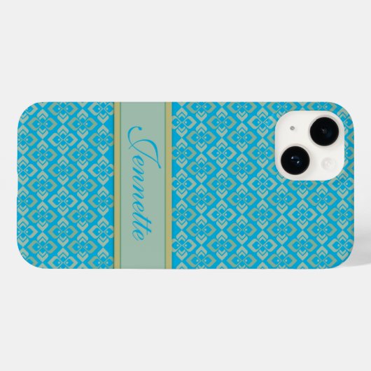 Coques Case-Mate iPhone Couture inspiré nom bleu (Verso (horizontal))