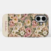 Coques Case-Mate iPhone Couvert De Vieux Roses (Verso (horizontal))