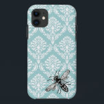 Etui iPhone Case-Mate Couverture bleue vintage d'iPhone de frelon<br><div class="desc">Conception par le © 2012 de Jill McAmis. Si vous avez besoin de l'aide customisant votre produit,  svp contactez-moi en cliquant sur l'enveloppe au-dessous du produit.</div>