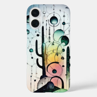 Coques iPhone 16 Couverture de monde de cactus surréaliste abstrait