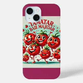 Coque Pour iPhone 15 Couverture de téléphone amusant tomate - joyeux et