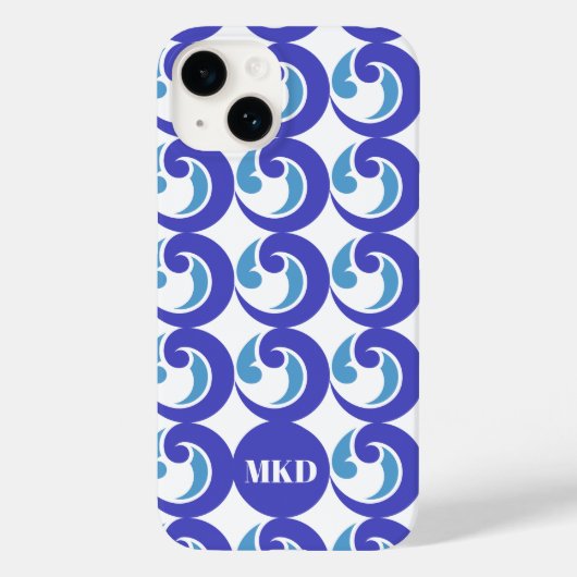 Coques Case-Mate iPhone Couverture de téléphone cellulaire Blue Waves Mono (Verso)