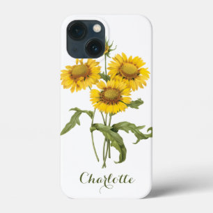 iPhone 13 Mini Case Couverture Fleur de Tapis Fleur de Tournesol par R