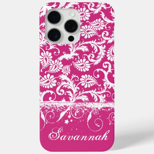 Coques Case-Mate iPhone Couverture i-Phone personnalisée rose funky Damask (Verso)