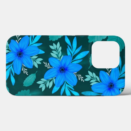 Coques Case-Mate iPhone Couverture iPhone Blue Blossom Elegance (Verso (horizontal))