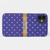 Coques Case-Mate iPhone COUVERTURE IPHONE BLUE GOLD STAR personnalisable (Dos (Horizontal))