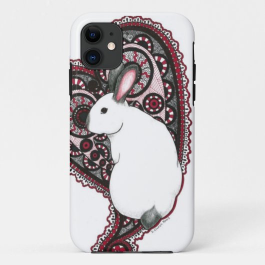 Coques Case-Mate iPhone Couverture rouge de téléphone portable de lapin (Dos)