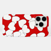 Coques Case-Mate iPhone Couverture rouge iPhone frappant avec les coeurs b (Verso (horizontal))