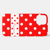Coques Case-Mate iPhone Couverture téléphonique avec mon nom, Pois blancs (Verso (horizontal))