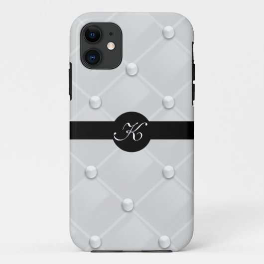 Coques Case-Mate iPhone Couverture tuftée chique d'Iphone 5 de monogramme (Dos)