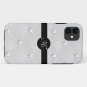 Coques Case-Mate iPhone Couverture tuftée chique d'Iphone 5 de monogramme (Dos (Horizontal))