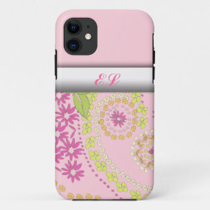 Coque Case-Mate Pour iPhone Couvertures de monogramme floral fillette Iphone5