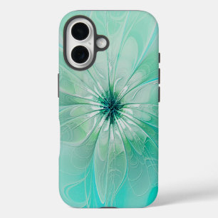 Coques iPhone 16 Couvre Téléphone Fleur Moderne Rêves Bleus