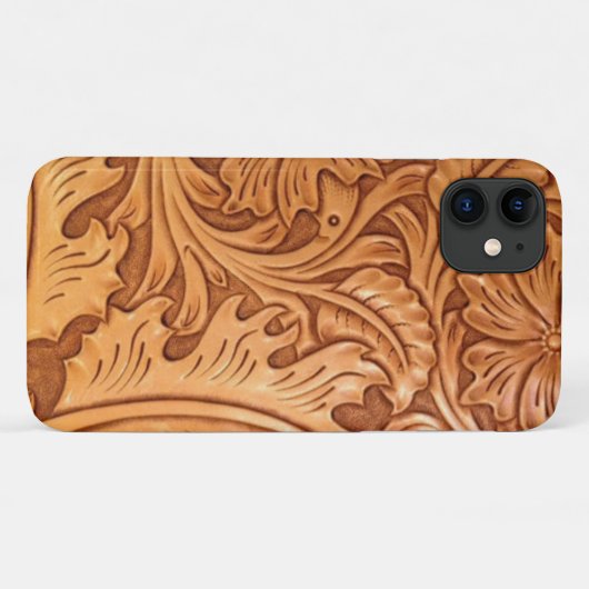 Coques Case-Mate iPhone Cow-boy brun rustique en cuir occidental (Dos (Horizontal))