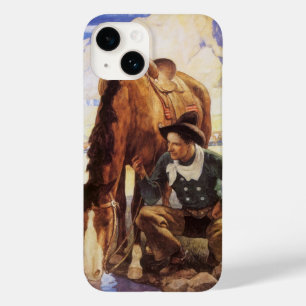 Coques Pour iPhone Cowboy arroser son cheval par NC Wyeth, Art Vintag
