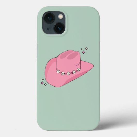 Coques Case-Mate iPhone Cowboy Casquette Preppy Rose Et Vert (Verso)