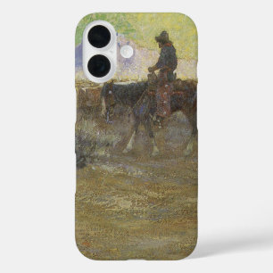 Coques iPhone 16 Cowboy menant du bétail dans la plaine par Lon Meg