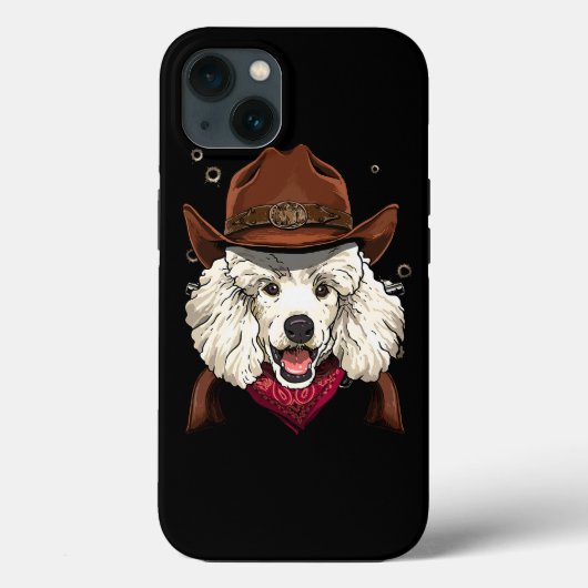 Coques Case-Mate iPhone Cowboy Poodle Western Rodeo Cowboy Casquette et Ba (Verso)