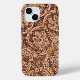 Coque Pour iPhone 15 cowboy western country motif à outils cuir