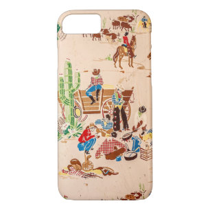 Coque iPhone 8/7 Cowboys - Papier peint Vintage - Wild West
