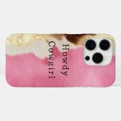 Coques Case-Mate iPhone Cowgirl Western Pink Cream Gold Cowhide (Verso (horizontal))