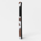 Coques Case-Mate iPhone Cowhide Brown Monogramme blanc Coque-Mate iPhone C (Dos/Gauche)