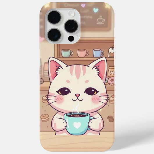 Coques Case-Mate iPhone Cozy Coffee Cat - Starry Night iPhone 15 Pro Max (Verso)