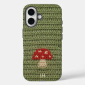 Coques Case-Mate iPhone Cozy Crochet Mushroom Yarn Custom Name Initials (Verso)