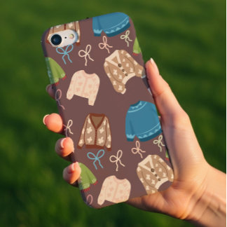 Case-Mate iPhone Case Cozy Sweaters & Ribbons Pattern Phone Case