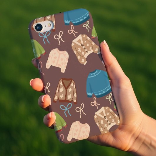 Coques Case-Mate iPhone Cozy Sweaters & Ribbons Pattern Phone Case