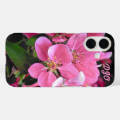 Coques Case-Mate iPhone Crabe rose Fleur de pomme et vos initiales (Verso (horizontal))