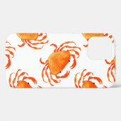 Coques Case-Mate iPhone Crabes orange sans couture motif (Verso (horizontal))
