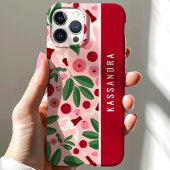 Coques Case-Mate iPhone Cranberries florales Nom personnalisé