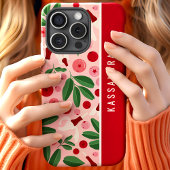 Coques Case-Mate iPhone Cranberries florales Nom personnalisé