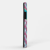 Coques Case-Mate iPhone Cranberry et Turquoise Motif iKat ZigZag (Dos/Droite)