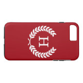 Coques Case-Mate iPhone Cranberry What Blé Laurel Wreath Initial Monogramm (Dos (Horizontal))