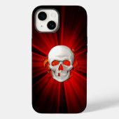 Coques Case-Mate iPhone Crâne 3D en feu vif (Verso)