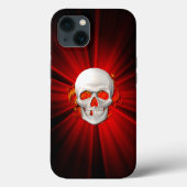 Coques Case-Mate iPhone Crâne 3D en feu vif (Verso)