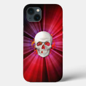 Coques Case-Mate iPhone Crâne 3D en feu vif (Verso)