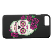Coques Case-Mate iPhone Crâne à sucre avec Roses (Dos (Horizontal))