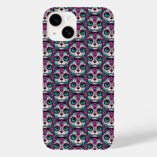 Coque Pour iPhone 14 Crâne à sucre de chats coloré