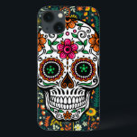 Case-Mate iPhone Case Crâne à sucre fleuri rétro coloré<br><div class="desc">Crâne à sucre rétro et coloré.</div>