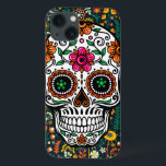 Case-Mate iPhone Case Crâne à sucre fleuri rétro coloré<br><div class="desc">Crâne à sucre rétro et coloré.</div>