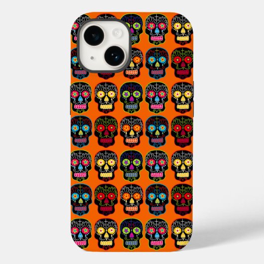 Coques Case-Mate iPhone Crâne à sucre noir (Verso)