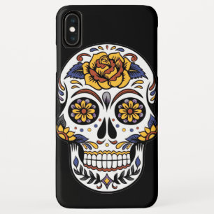 Case-Mate iPhone Case Crâne à sucre rose jaune sur noir