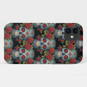 Coques Case-Mate iPhone Crâne à sucre - Vibrant bleu tradition (Dos (Horizontal))