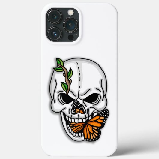 Coques Case-Mate iPhone Crâne avec papillon Monarque (Verso)